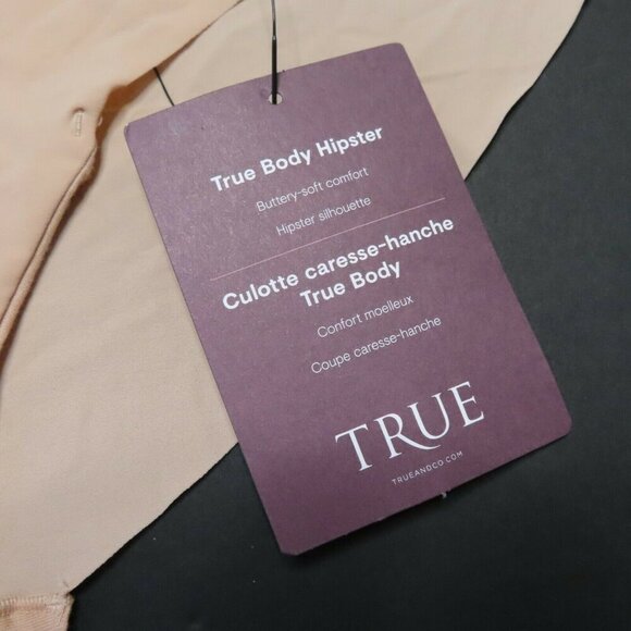 True Women Plus Size 1X Body Hipster Solid Beige Laser Cut Panty Underwear NEW - Picture 2 of 6